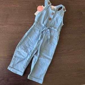 Bailey’s Blossoms Chambray Jumpsuit 6-9mos